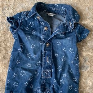 Newborn denim romper